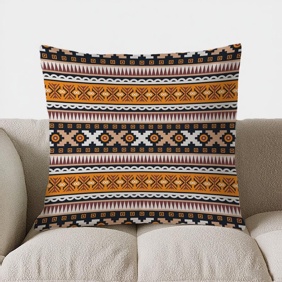 Colorful Geometric Pattern Double-sided Printed pillow cover Short plush Suitable living rooms bedrooms sofa throw cushion cover