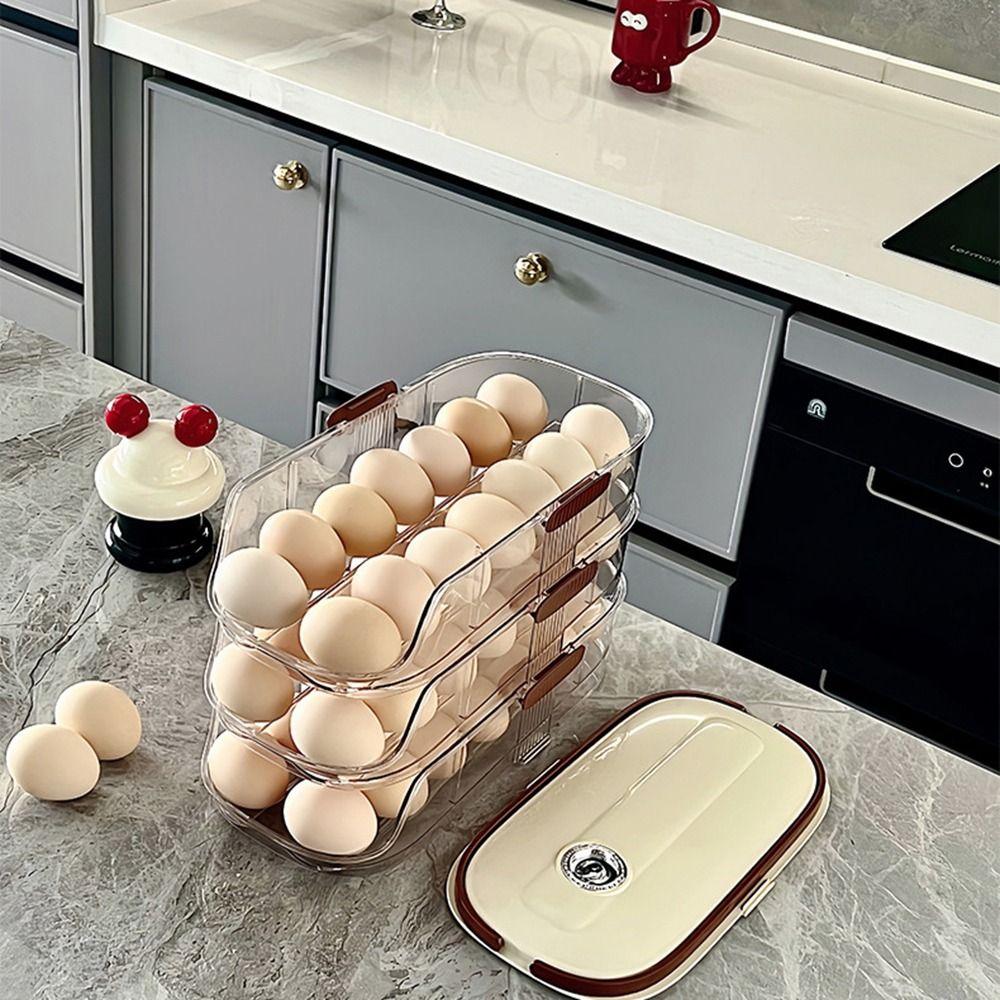 Transparent Refrigerator Egg Storage Box BPA Free Egg Storage Box Large Egg Holder for Home