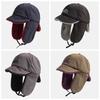 Multi-functional Earflaps Visor Hat Japanese Style Windproof Pilot Cap Ear Protection Cap  Autumn