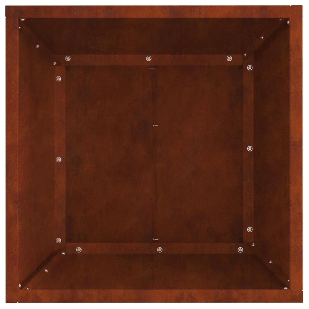 Fire Pit Brown 40 X 40 X 35 Cm Weatherproof Steel