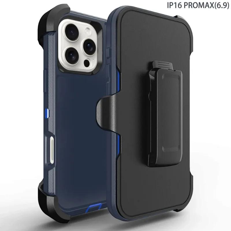 

360 Heavy Duty Rugged Armor Otter Defender Box Case для iPhone 16Pro Max Plus 15 14 13 12 16e Противоударный чехол с зажимом для ремня iphone 14 pro max