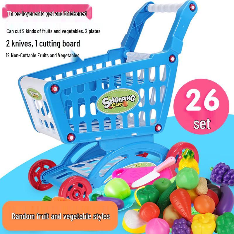 Kids' Shopping Cart Toy Set with Fruit Cutting (Multiple Sizes)
