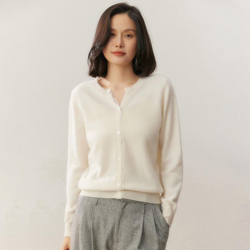 Autumn Cashmere Korean Women's Lace Knit Cardigan Sweater