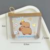 Cute Capybara Coin Storage Bag Transparent Mesh Coin Purses Cartoon Lovely Wallet Portable Waterproof Clear Zipper Bags Gifts