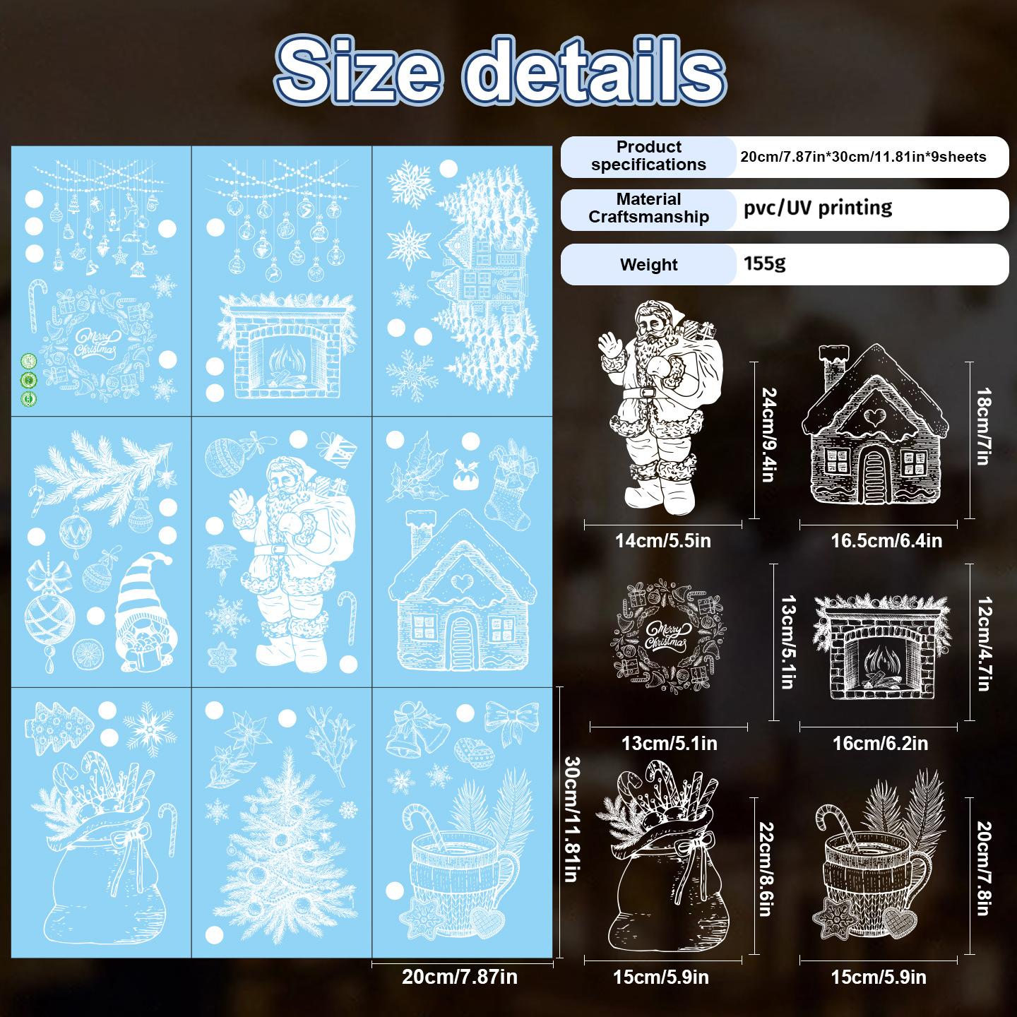 

Christmas Decoration Static Glass Stickers Santa Claus Window Flowers Window Stickers