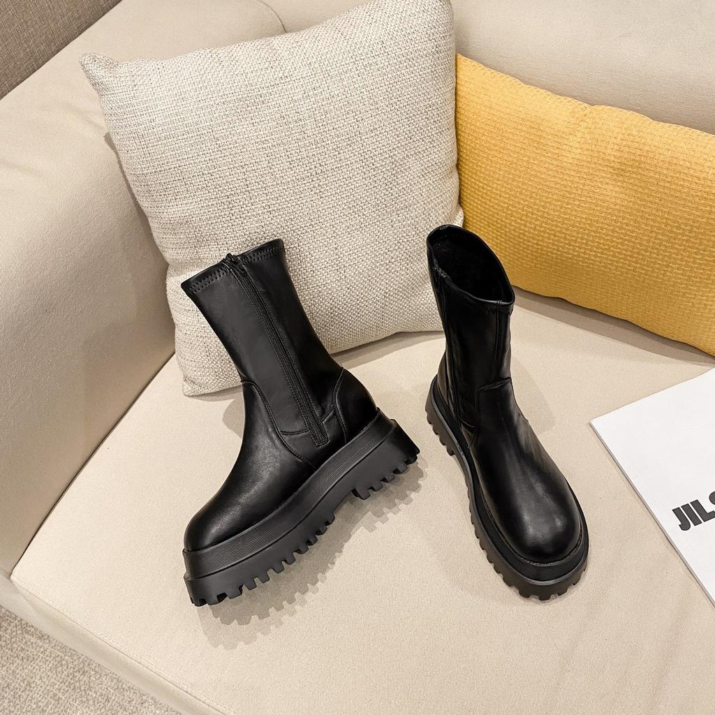 Two Wear Long Boots, Women's Over-the-knee Leather Boots, Thick-soled and Thin New Autumn and Winter Leather Fashion Elastic High Boots