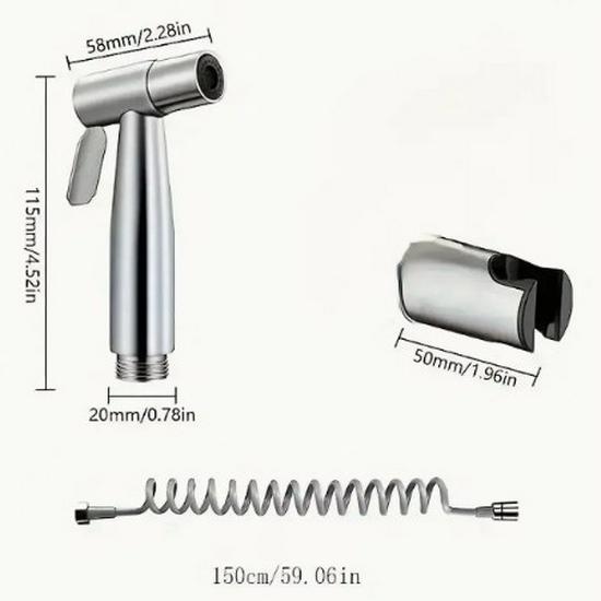 Stainless Steel Bidet Sprayer Set - Toilet Companion & Booster Shower Head