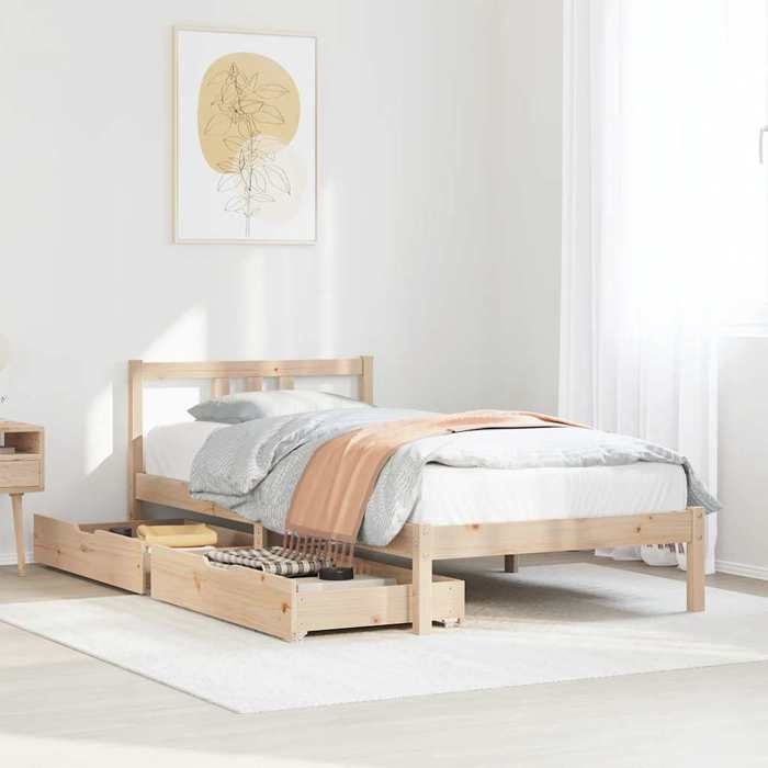 VidaXL Bed Frames Without Mattress 90x190 Cm Solid Pine Wood 3301622