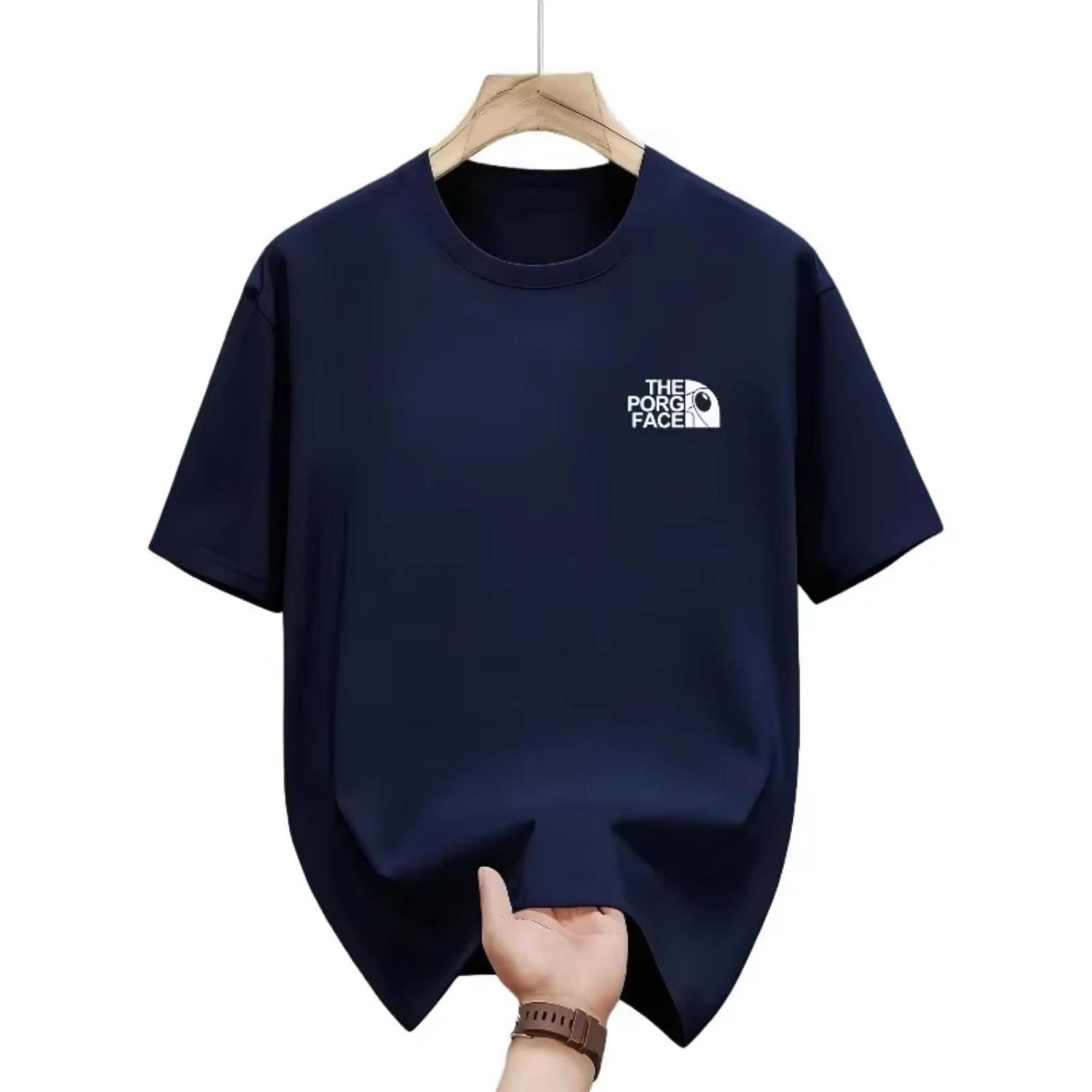 Summer new loose short sleeved T-shirt, fashionable couple casual round neck printed top, suitable for both men and women S чёрный