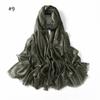 Elegant Two-End Tassel Scarf: Solid Color with Gold and Silver Threads