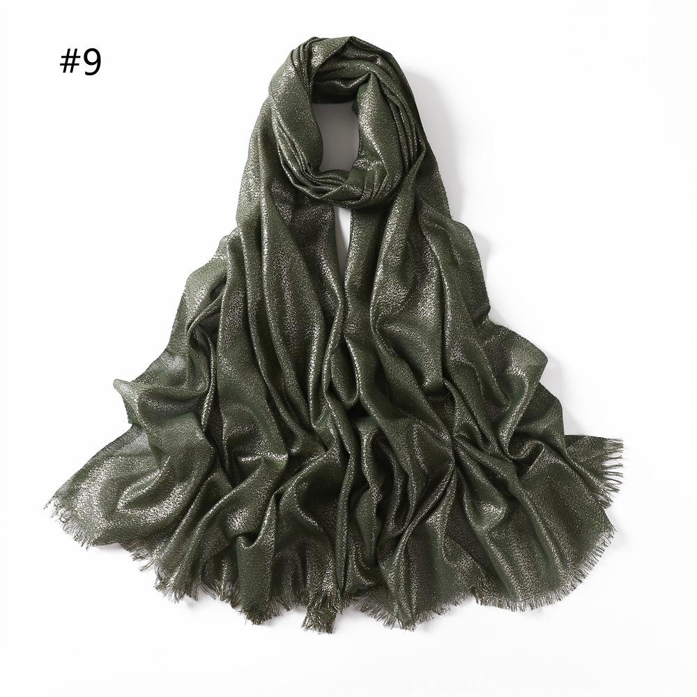 Elegant Two-End Tassel Scarf: Solid Color with Gold and Silver Threads