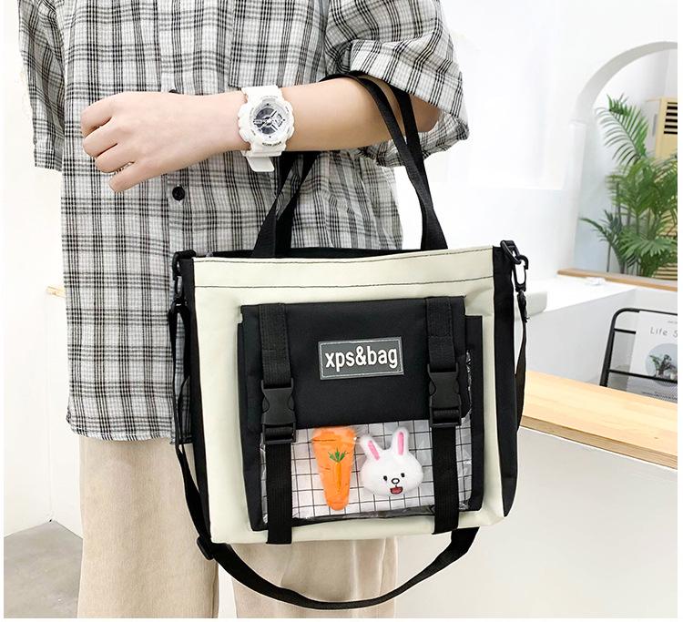 Set di Zaini in Tela da 4-5 Pezzi per Studenti: Design Carino con Carota e Coniglio, Perfetto per Bambine e Bambini delle Scuole Elementari e Medie