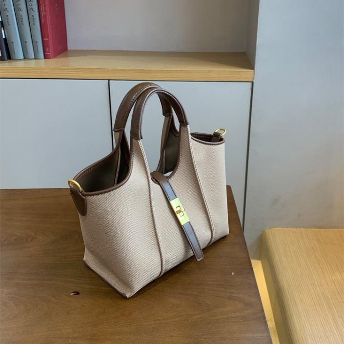 Women's Vegetable Basket Standard Cloth Bag Large Capacity Niche Design PU Sub-mother Bucket Bag