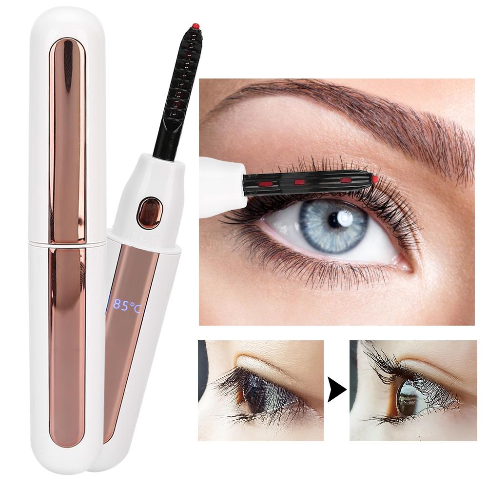 Eyelash Curler Natural Electric Eyelash Curler Fast Heating Long Lasting Eyelash Curling ToolWhite