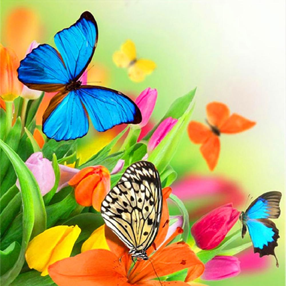 Diy 5D Diamond Painting Butterfly Flower Diamond Embroidery Cross Stitch Kit Mosaic Picture Home Decoration New Year Gift