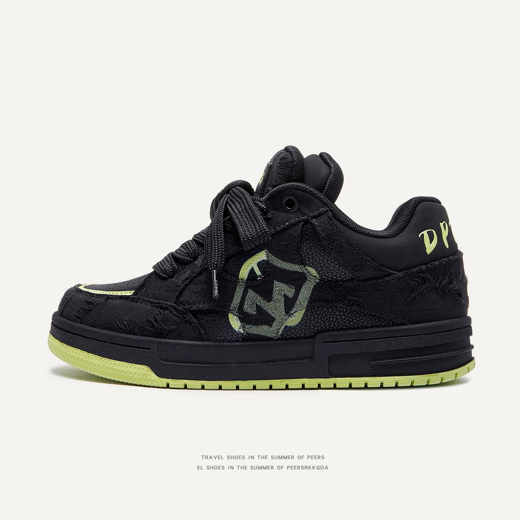 Shoes Destroy Aesthetics Series Black Knight Youth Trend Casual Platform Men's Shoes Low Top Men's and Women's Board Shoes