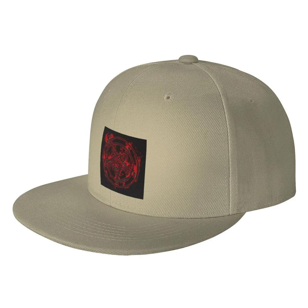 Pentagram Satanismus Siegel des Baphomet Teufel Kappe Mode Lässig Baseballkappen Verstellbare Mütze Hip Hop Sommer Unisex Baseballkappen