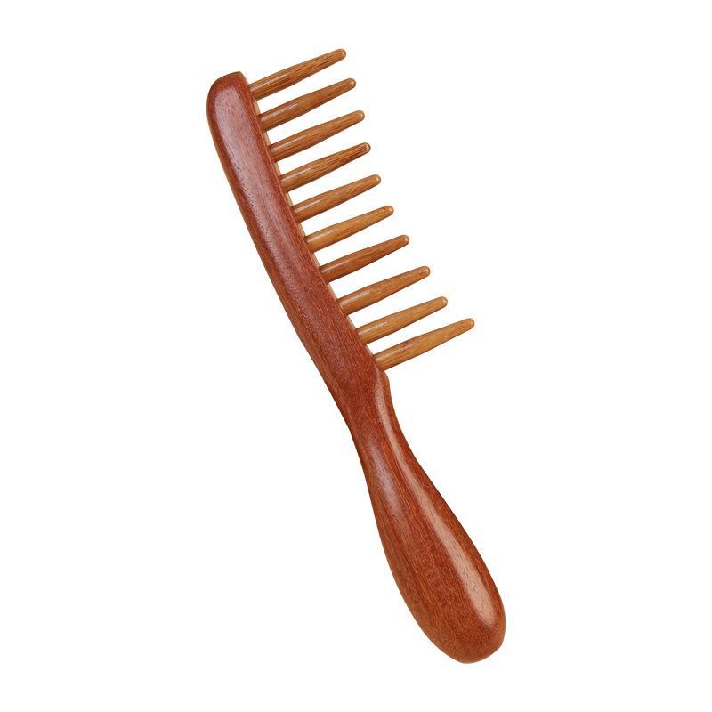1Pc Natural Wooden Comb Meridian Massage Anti-Static No-Snags Wide Tooth Comb For Women Girl Straight Curly Hair