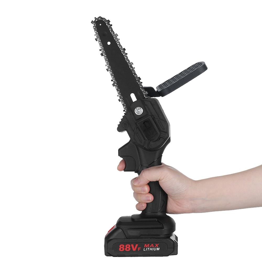 6 Inch 88V 3000W Mini Electric Chain Saw Cordless With 2Pcs Battery Woodworking Pruning ChainSaw One-handed Garden Logging Power Tool