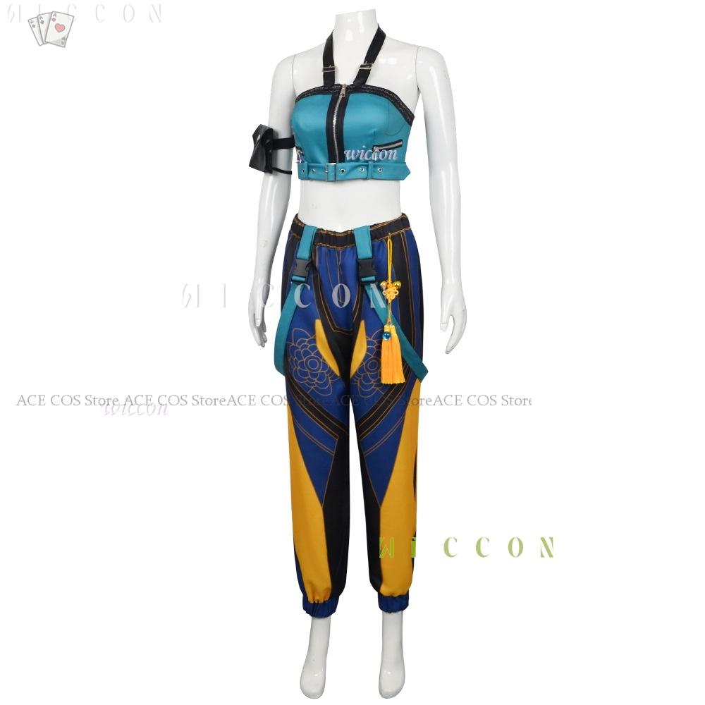 K-Pop Huntrix Zoey Cosplay Kostým Paruka Kostým Lovců Démonů Rekvizita Kunai Roleplay Jevištní Oblečení Halloween Dívčí Skupinové Uniformy