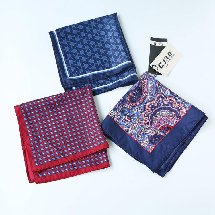 Men's Retro Wedding Pocket Square - Groom & Best Man Viscose Handkerchief Scarf