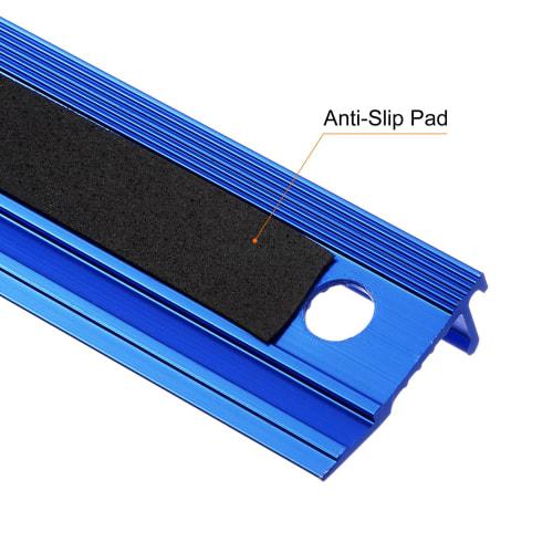 uxcell Metalllineal, 80cm Metrisches Lineal, Aluminiumlegierung, Rutschfestes Schutzlineal, Gerades Schneidelineal, Messinstrument mit Aufhängeloch, Blau