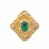 Italian Brati Antique Light Luxury High-End Ring Heavy Industry Retro Emerald Colored Treasure Open Ring Female