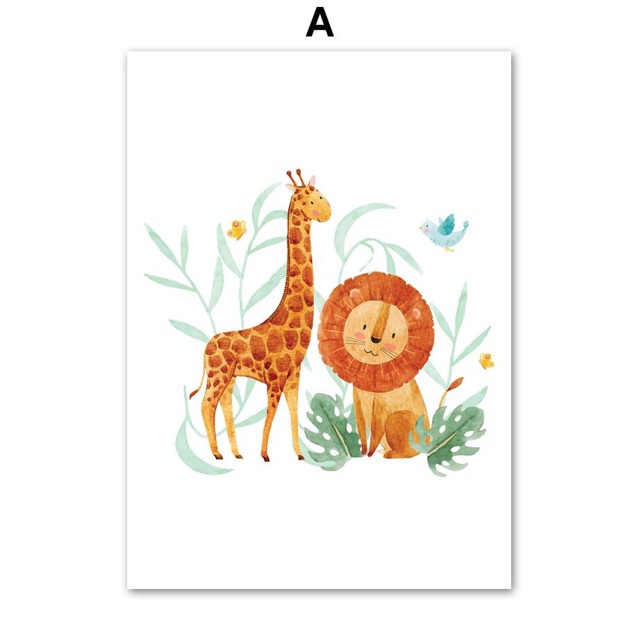 Animal World Map Alphabet Count Number Wall Art Canvas Painting Nordic Posters And Prints Kids Wall Pictures For Baby Room Decor