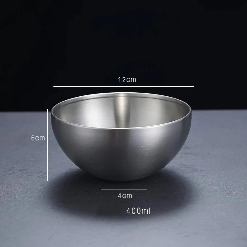 

Большая миска из нержавеющей стали в корейском стиле для лапши и салата – Контейнер для кухни для супа, риса и рамена Silver 12cm