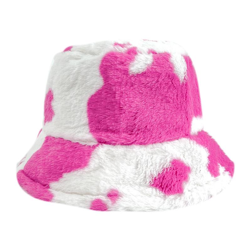 

Autumn and winter hat female sweet cute cow plush bucket hat big head circumference warm thickened plush basin hat bucket hat Children s average size (50~ 52cm