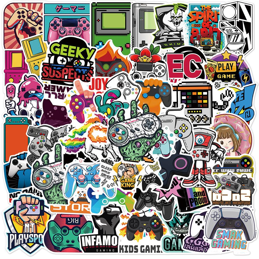 10/30/50pcs Vintage Video Game Joystick Stickers Cartoon for Skateboard Laptop Motorcycle Cool Gamepad Waterproof Sticker Decals