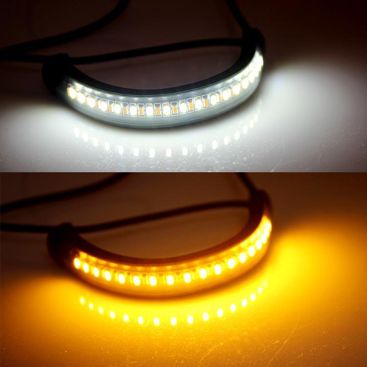 Dual-Color LED Motorcycle Turn Signal & Shock Absorber Light Strip