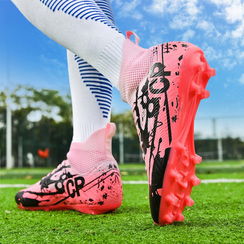 35-45 Teenagers' Large Size High Leg Nails Football Training Sneakers Children's Football Shoes