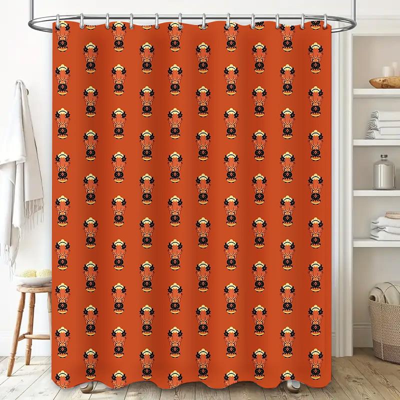 Bathroom Shower Curtain Floral Vintage Washable Fabric Liner Waterproof Decor Set