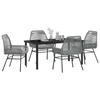 VidaXL Ensemble de Salle à Manger de Jardin de 5 Pièces avec Coussins Gris Poly Rattan 3380886
