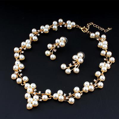3Pcs Light Luxury Vintage Pearl Necklace Earrings For Women  Versatile Jewelry Set Bridal Wedding Jewelry Accessories
