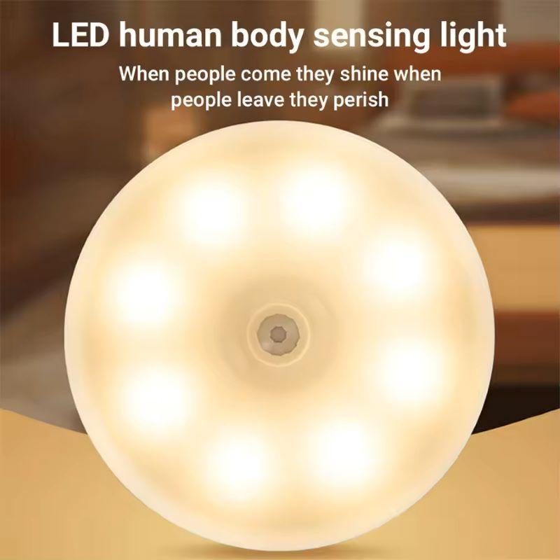 Motion Sensor Night Light 1/2/4/6 Pack Wireless USB Charging Closet Light Suitable for Stairs Cabinets Kitchen Corridors