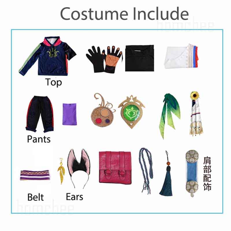 

Тигнари Косплей Игра Genshin Impact Костюмы Comic Con Хэллоуин Карнавал Сумеру Тигнари Косплей Уши Genshin XS