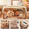 hot Cute Capybara Canvas Pencil Case Set With Doll Stickers Spacious Layered Compartment Zipper Closure Back To School Supplies