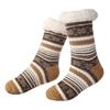 Ultra-thick Cashmere Slipper Socks Winter Warm Fuzzy Home Socks with Non-Slip Silicone Grips for Women Men