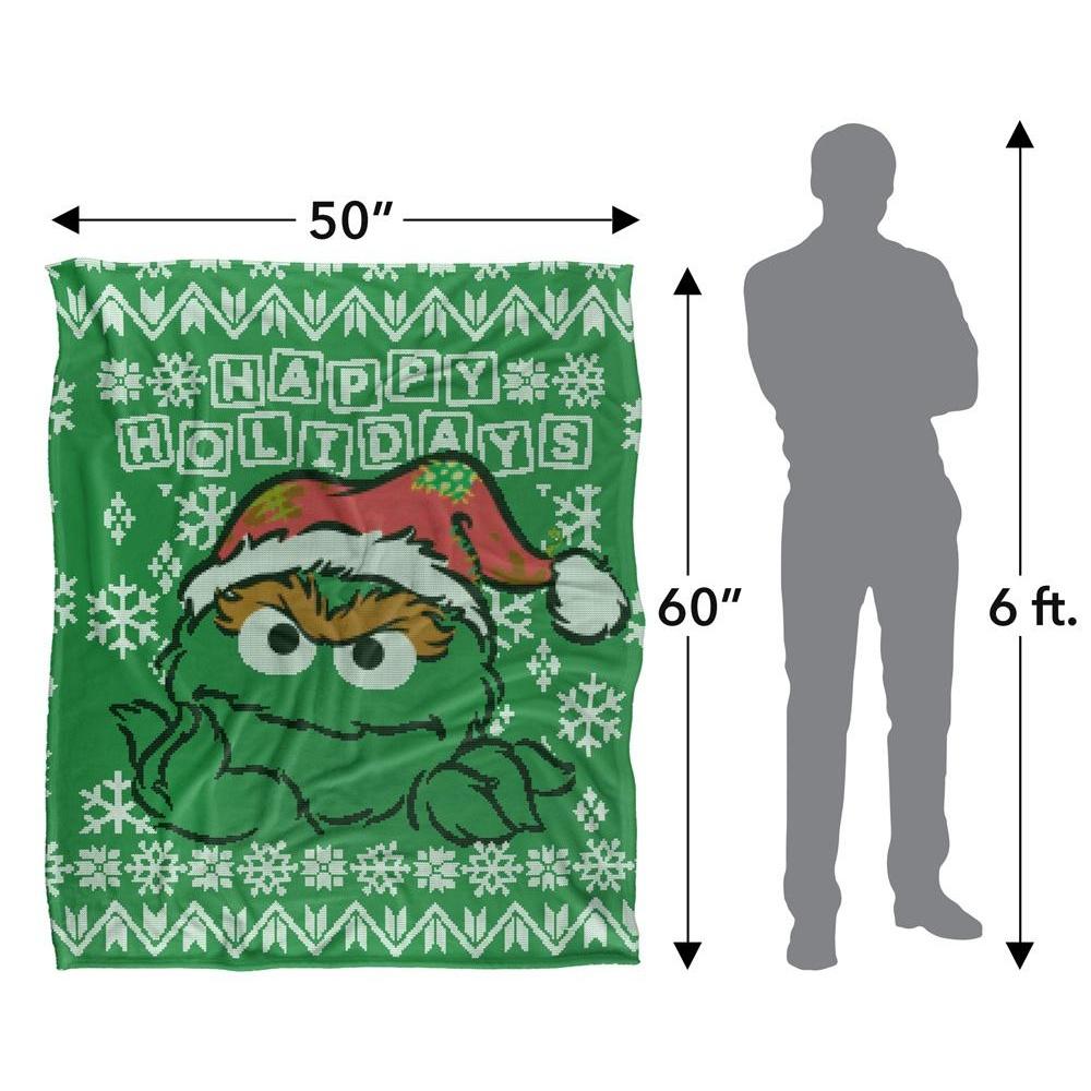 Sesame Street Silky Oscar The Grouch Supersoft Blanket