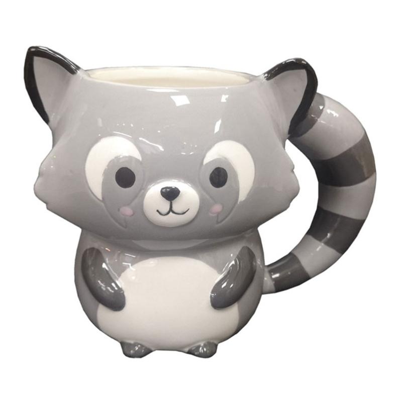 Keramische Koffiekop met Schattige Wasberen Dierlijk Ontwerp Hete Koude Drank Mok Drinkgerei Cadeau voor Huis Kantoor Decoraties