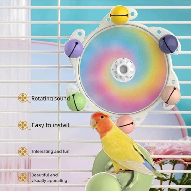 Langlebigkeit Papageien Kauspielzeug Fliegende Untertassen Spinner mit Glöckchen Geräusch für Interaktives Vogel Training und Mentale Stimulation