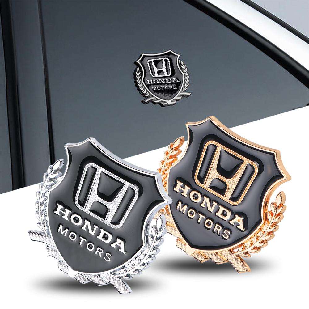 DNFC9 2pcs 3D Car Body Emblem Metal Stickers Trunk Window Decal For Honda Mugen Jazz Fit CRV Civic Type R Accord Odyssey Accessories