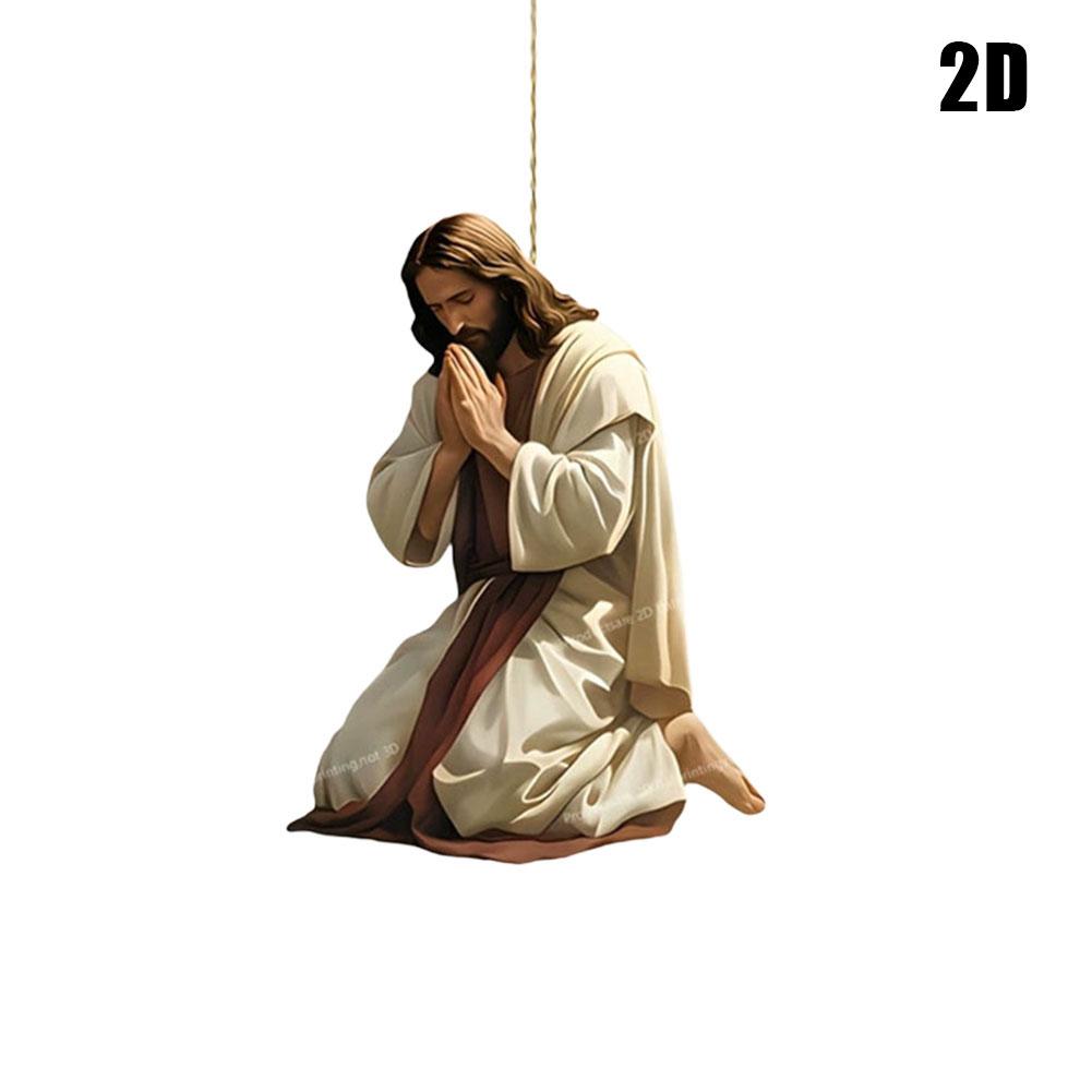 2D Car Christmas Acrylic Pendant Auto Rearview Mirror Interior Decoration Hanging Ornament Toy Auto Interior Accessories
