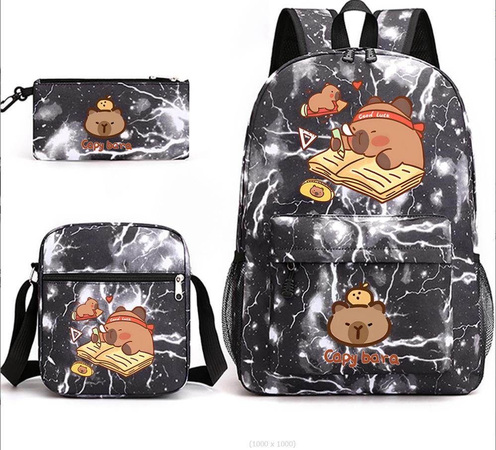 3-teiliges Schulrucksack-Set für Schüler Große Kapazität Oxford-Stoff Schultasche mit Schultergurt und Federmäppchen