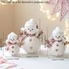 Pink Knitted Christmas Snowman Ornaments, Desktop Decorations, Small Holiday Party Figurines, Holiday Party Decorations
