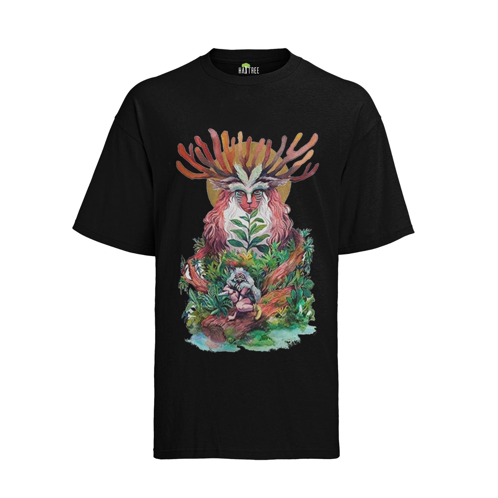 Princess Mononoke Forest God Shirt Geek Otaku T-Shirt Mens Womens Tees Top Mens Anime Manga Comic M