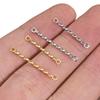 20pcs Stainless Steel Double Hole Twisted Column Rods Gold Plated Charm Pendant Connectors for Earrings Jewelry Making Wholesale