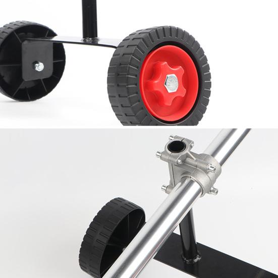 Cadru de susținere al mașinii de tuns iarba Reglabil în formă de T Roți auxiliare pentru mașina de tuns iarba, care economisește forța de muncă, portabil.
